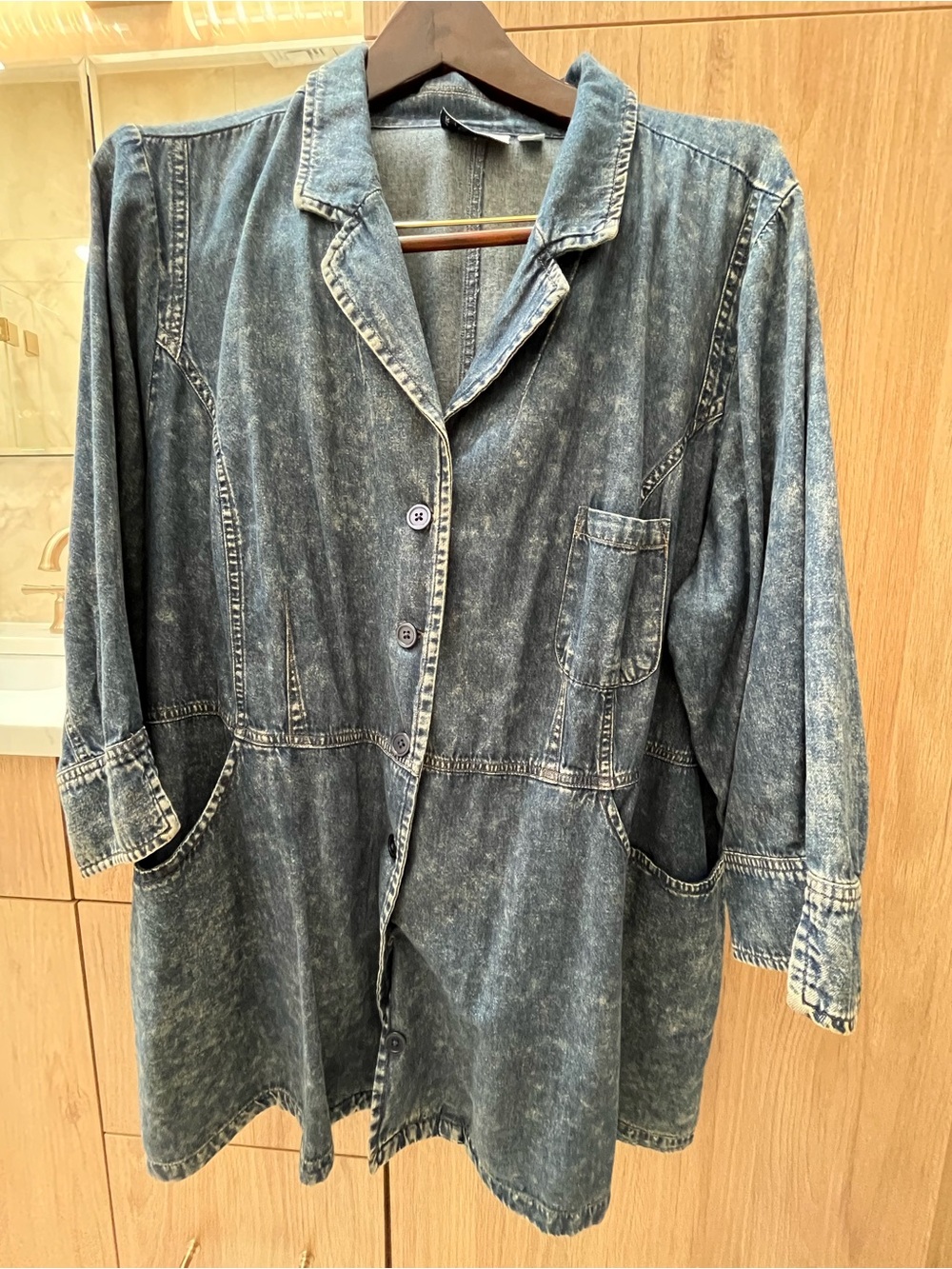 Vintage Joan Rivers Acid Wash Denim Shirt Jacket 2X - 100% Cotton